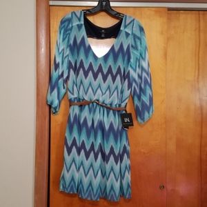 Brand New  IN San Francisco Chevron Dress Sz XL